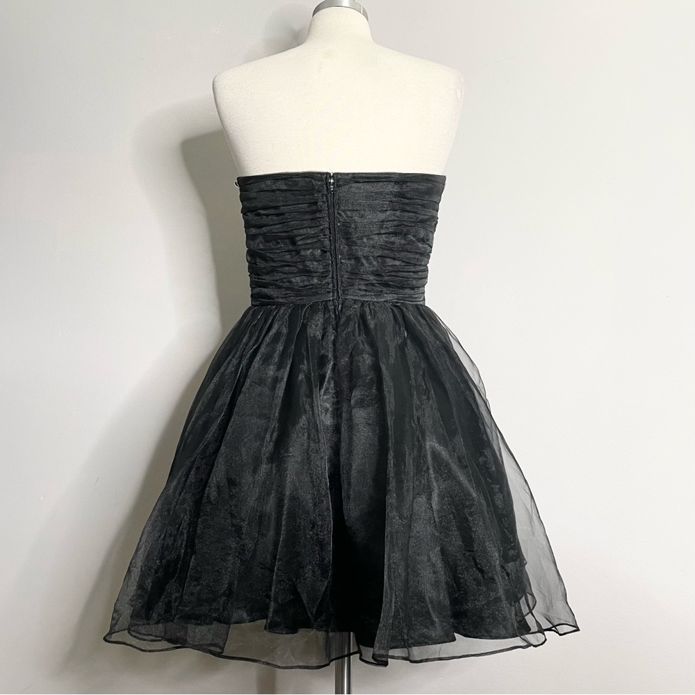 BETSEY JOHNSON COLLECTION Floral Beaded Organza Strapless Cocktail Mini Dress - Picture 3 of 5